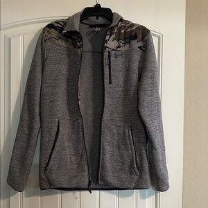 Under Armour heathered Gray Fleece inside Jacket with Camouflage Detail